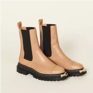 Sandro Beige Ankle Boots